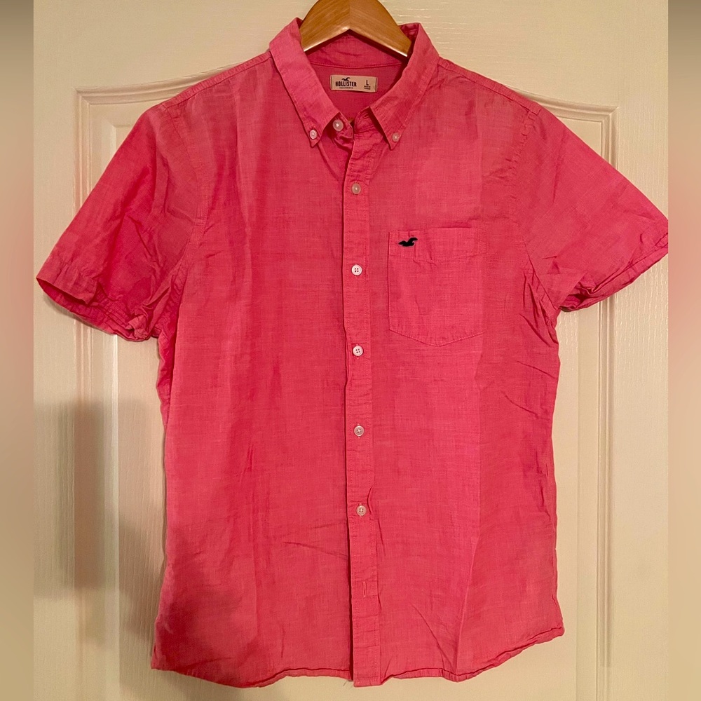 Hollister Red Short sleeve button down, like new